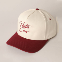 Gorras Snapback de 5 Paneles Bicolor Crema y Rojo Personalizadas de Fábrica Vietnamita, Gorra de Béisbol para Exteriores con LOGO Bordado para Adultos