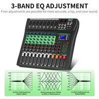 CT8 Performance professionnelle karaoké à 8 canaux Interface en direct USB Table de mixage audio DJ Console de musique professionnelle