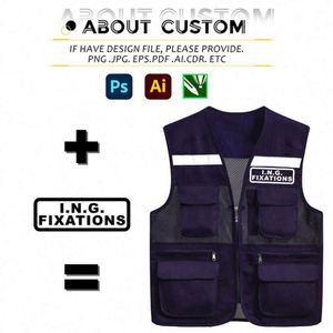 Gilet de travail respirant pour photographe avec logo de sécurité personnalisé, vente en gros, gilet de pêche avec poches - Product Image 3