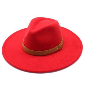 Wholesale Unisex Felt Fedora <b>Hats</b> 9.5 cm Wide Brim Vintage Men and Women Fedora Felt <b>Hat</b> With <b>Band</b> Decoration - Product Image 6