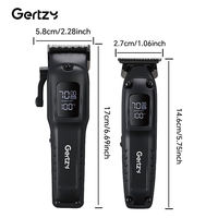 Tondeuse à cheveux électrique rechargeable sans fil professionnelle en acier inoxydable avec lames en T et en U, écran LCD pour hommes