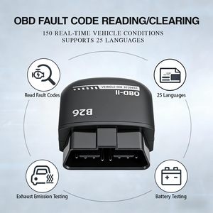 Escáner Bluetooth OBD2 B26, Lector de Códigos de Motor para Camiones y Automóviles de 12V, Lee/Borra la Luz de Advertencia del Motor y Datos en Tiempo Real - Product Image 3