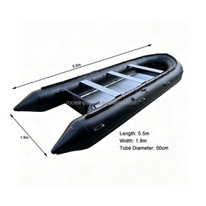 Stock d'usine 5.5m 5.8m fond en aluminium <span class=keywords><strong>grand</strong></span> <span class=keywords><strong>grand</strong></span> bateau en caoutchouc de sauvetage gonflable avec moteur hors-bord - Product Image 3