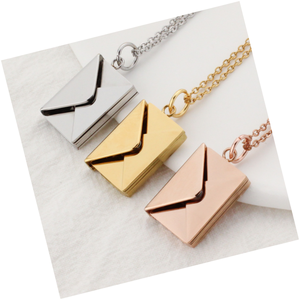 DAIHE yüksek kalite takı kolye ev zarflar kolye paslanmaz çelik madalyon kolye aşk mektubu kolye - Product Image 2