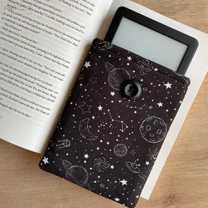 图书爱好者礼品定制加厚Kindle袖套帆布面料天体Kindle封面黑色书套书套
