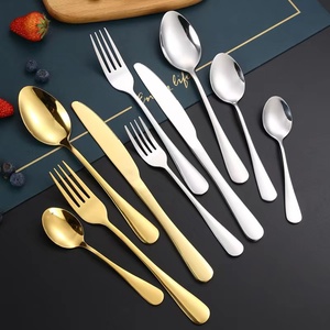 Ensemble de couverts occidentaux en acier inoxydable quatre pièces avec couteau, fourchette et cuillère pour <span class=keywords><strong>buffet</strong></span>, mariage, restauration, fabriqué dans le Guangdong - Product Image 1