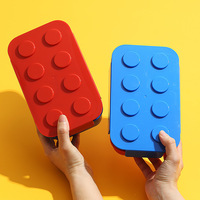 Bricolage bloc de construction micro-ondes chauffage boîte à lunch salade pour enfants Bento fruits pique-nique boîte pour micro-ondes chauffage