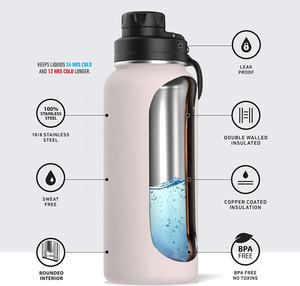 Nieuwe Aankomst Vacuümfles 2024 Hydroflask Termos Waterfles Wit Roestvrijstalen Deksel Geïsoleerde Waterflessen 1 Liter Voor Kinderen - Product Image 4