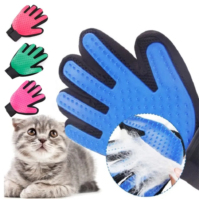 Fabriek Groothandel Huisdierreiniging Verzorging Badhandschoenen Pet Destedding Haarverwijderaar Handschoenborstel Voor Katten Honden