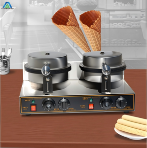 Machine professionnelle électrique artisanale pour cornets <span class=keywords><strong>de</strong></span> crème glacée et cornets croustillants, machine à rouleaux d'œufs double ou simple tête pour stand - Product Image 1