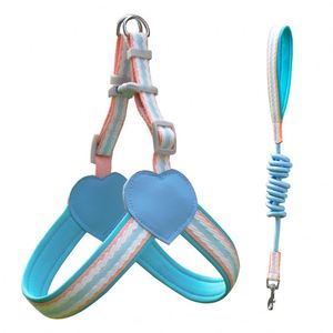 Livraison rapide, harnais pour chien personnalisé avec logo, 4 couleurs, harnais pour chien de haute qualité, ensembles de harnais mignons pour chiens, harnais en forme de Y, laisse élégante pour chien - Product Image 6