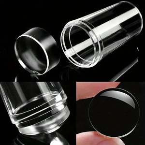 Kit de tampon et racloir à ongles en silicone transparent pour vernis <span class=keywords><strong>gel</strong></span>, manucures françaises DIY, outil de stamping pour nail art avec capuchon et racloir - Product Image 4