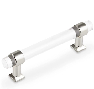 Modern Cabinet Pulls Clear Acrylic Cabinet Crystal with Silver Chrome Finish Dresser Pulls Drawer Knobs and Handles