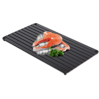Accessoires de cuisine Plateau de dégivrage rapide pour viande Nouveau Style Plateau en aluminium pour décongeler la viande congelée Plaque de dégivrage rapide de couleur noire