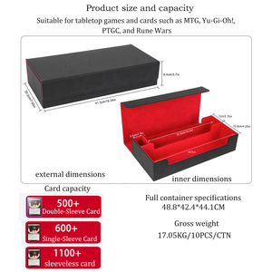 Boîte de rangement pour cartes Torson, grande capacité, en cuir PU, coins carrés durables, portable, personnalisable, pour cartes Pokémon, Yugioh, MTG, TCG - Product Image 2