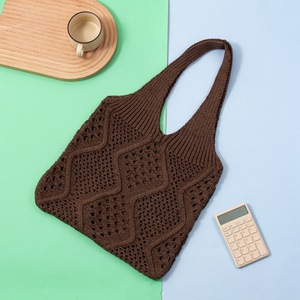 Sac fourre-tout en tricot ajouré Lazy Vibe pour femme, grande capacité, sac à bandoulière tissé d'été, sac à main polyvalent décontracté pour le quotidien et le shopping - Product Image 6