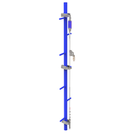 Système de protection antichute pour mât de télécommunication monopôle, ligne de vie verticale auto-rétractable en acier inoxydable JVW 40m avec boucle de connexion rapide