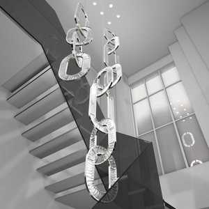 Luxury Modern Stairs K9 Crystal <strong>Chandeliers</strong> Indoor Decor Living Room Hanging Light for Hotel Restaurant Pendant <strong>Chandelier</strong> Light - Product Image 5