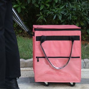 Chariot de courses pliable en polyester à motif géométrique, portable, avec fermeture éclair, pour la vente en gros - Product Image 5