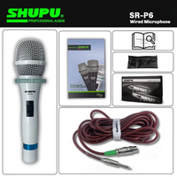Microphone de karaoké portable dynamique SHUPU SR-P6 avec système audio intégré, suppression du bruit, micro filaire XLR cardioïde en métal