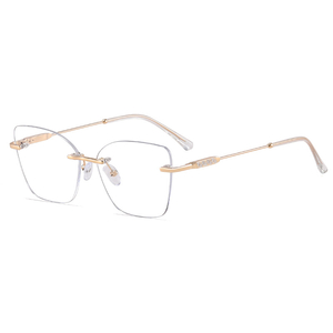 91392 di alta qualità Anti luce blu occhiali da vista senza cornice per le donne nuovo arrivo diamante a forma di faccia di vetro per occhiali - Product Image 5