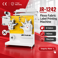 Équipement d'impression flexographique industrielle JR-1242 pour étiquettes textiles, vitesse élevée 70m/min, imprimante d'étiquettes pour vêtements, garantie 1 an
