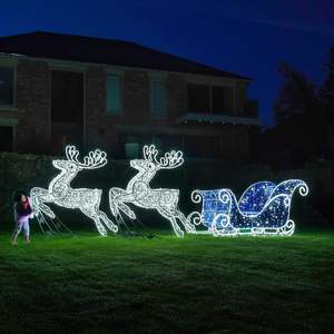 Traîneau de Noël <span class=keywords><strong>lumineux</strong></span> grandeur nature avec <span class=keywords><strong>rennes</strong></span> <span class=keywords><strong>et</strong></span> traîneau éclairés pour 6 adultes / Traîneau de Noël <span class=keywords><strong>lumineux</strong></span> avec <span class=keywords><strong>rennes</strong></span> <span class=keywords><strong>et</strong></span> traîneau éclairés grandeur nature - Product Image 4