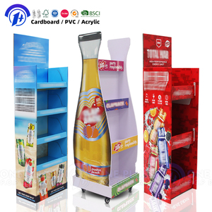 Custom Retail Store Product <strong>Display</strong> Unit Stands Corrugated Floor Paper Food Beverages Drink <strong>Cardboard</strong> <strong>Display</strong> Stand - Product Image 1
