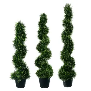 4FT albero a spirale topiaria artificiale piante di plastica di cedro finto bosso realistiche e realistiche per interni o esterni