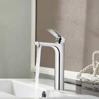 Robinet de lavabo de salle de bain moderne, poignée unique, montage sur pont, robinet de lavabo, mélangeur d'eau chaude et froide, robinet haut
