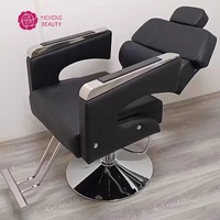 Fauteuil de Barbier Inclinable Yicheng à Vendre Pas Cher pour Salon de Coiffure Rose, Mobilier de Salon de Beauté Noir et Or Moderne (Lot de 2)