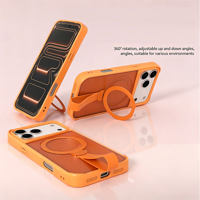 Magnetic Kickstand Shockproof Cover for iPhone 17 Air 16 15 14 13 12 11 18 Pro Max Lanyard Bracket Phone Case