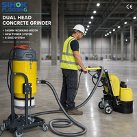 Ponceuse à double tête 540 mm pour terrazzo, époxy et béton, 6 disques, 4 kW, vitesse variable, 220 V/380 V