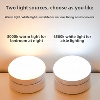 Lámpara LED Inalámbrica Moderna con Sensor de Movimiento y Rotación de 360°, Lámpara de Dormitorio Recargable por USB, Luz de Gabinete de Plástico de Bajo Consumo