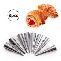 9CM en acier inoxydable de cuisson BRICOLAGE spirale croissants crème corne gaufre cône de crème glacée moules maker