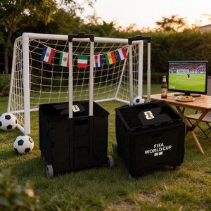Boîte de rangement pliable pour camping extérieur Coupe du Monde <span class=keywords><strong>FIFA</strong></span> 2026 avec poignée, noire, à roulettes, pour équipement de camping et pique-niques - Product Image 4