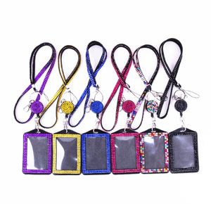 Bán Hot Tùy Chỉnh Có Thể Thu Vào Reel <span class=keywords><strong>Bling</strong></span> Pha Lê Rhinestone Cổ Dây Buộc Với Chủ Thẻ Huy Hiệu - Product Image 2