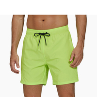 Surf- en zwemshorts voor heren, dagelijks gebruik, kwartlengte, strandshorts, effen, 4-way stretch, casual sportshorts met ritszak
