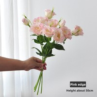 5 Tangkai Bunga Eustoma Buatan Warna Pink |   Dekorasi Rumah & Pernikahan Sutra 50cm