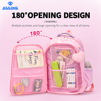 Lot de 3 Sacs à Dos Scolaires pour Filles : Sac à Dos Étudiant 3-en-1 avec Bande Réfléchissante, Sac Isotherme et Trousse – Vente en Gros