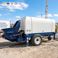 Pompe à béton hydraulique robuste sur remorque, portable, avec moteur diesel, pour la construction de fondations