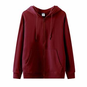 Nouveau Sweat à Capuche Zippé Unisexe en Molleton Épais Couleur Unie Coupe Ample Décontractée <span class=keywords><strong>Automne</strong></span> Hiver 2025 - Product Image 3