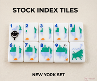 Jeu de Mahjong Américain Personnalisé Série NYC Never Sleeps à Couche Unique, 160 Tuiles Acryliques avec Tuiles de Mahjong de Luxe Dessinées à la Main