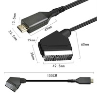 Câble convertisseur SCART 100 cm PS2 XBOX NGC SNES N64 vers HDTV, adaptateur de conversion audio-vidéo PS2 Wii vers moniteur HDTV