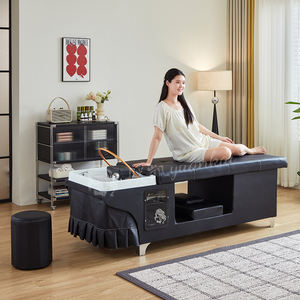 Schwarzer Schönheitssalon Thai-Massagestuhl Haarwaschbecken mit Dampfgerät Shampoo-Liege Japanisches Kopf-Spa-Bett - Product Image 2