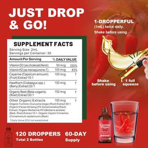 Complément Liquide Pur de Capsaïcine OEM Cayenne Drops pour Soutenir la Santé Immunitaire et Métabolique 2 Fl Oz - Product Image 2