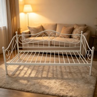 Zweibett-Metallrahmen Multifunktionales Plattformbett Sofa-Matratzenunterlage mit Deluxe-Kopfteil für Schlafzimmer und Apartment
