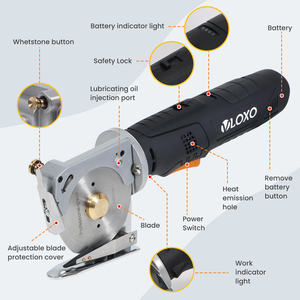 VLOXO Tijera Eléctrica Inalámbrica de 12V para Cartón, Cortador de Cuchilla Redonda de 90mm, Máquina Recortadora de Láminas de Embalaje de 25mm, Modelo 6090 - Product Image 6