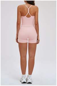 Women Custom Logo Solid Breathable Yoga <b>Gym</b> Running 2-Piece for Set High Waist Seamless Shorts Butt Lifting <b>Leggings</b> Fitness - Product Image 2