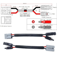 Connecteur de batterie gris 50A à câble solaire mâle et femelle câble PV tuyau ondulé flexible noir pour système PV
